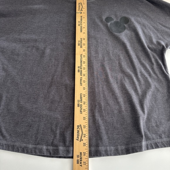 Disney Spirit Jersey Shirt Large Oversized Black Striped Mickey Mouse Spellout - Picture 12 of 14